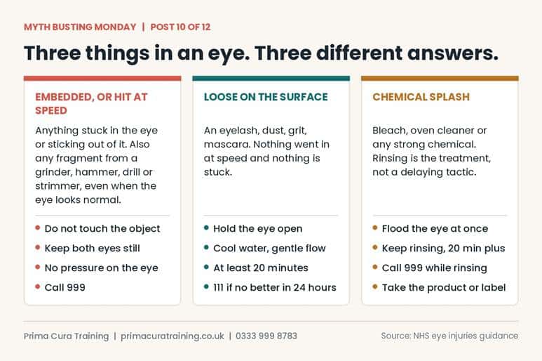 Three things in an eye, three different answers.